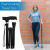 RMS Folding Cane - Foldable, Adjustable, Lightweight Aluminum Offset Walking Cane - Collapsible Walking Stick with Ergonomic Derby Handle - Ideal Daily Living Aid for Limited Mobility (Black) - Image 5