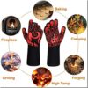 BBQ Gloves 1472℉ Extreme Heat Resistant Protective Cooking Gloves with Silicone Non-Slip Grip for BBQ Cooking/Baking/Smoker/Fireplace/Fire Pit/ Size Medium - Color is Red (Medium, Red) - Image 8