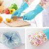 Reusable Dishwashing Gloves,Kitchen Latex Cleaning Gloves, Rubber Waterproof Dishwashing Long Gloves Large 2 Pairs, Flock Lining and Non-Slip Swirl Grip - Image 6