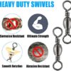 Dr.Fish 50 Pack Fishing Swivels Barrel Swivels Fishing Tackle, Stainless Brass Black Nickel Coating Freshwater Swivels Rolling Saltwater Leaders Line Hook Connector - Image 5