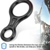 SolUptanisu Climbing,Climbing Rappel 8 Ring, 35KN Figure 8 Aluminum Descender Rappel Ring Rock Climbing Rescue Gear for Rappelling Belaying Climbing (Black) - Image 8