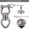 SELEWARE Silent Bearing Swing Swivel, 360° Rotational Device Hanging Accessory with Removeable Buckle for Tree Swing, Hammock Chair, Climbing Rope, Yoga, Kids Swing Swivel 1200LB Capacity - Image 3