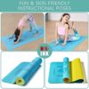 CHABAEBAE Kids Yoga Mat With Poses | Ink-Free Eco TPE Yoga Mat For Kids | Kids Mat | Toddler Play Mat Kid Yoga Mat Kids Exercise Mat, Kids Yoga Mat Girls, Boys & Mindful Kids (59" L 24" W 6mm Thick) - Image 3