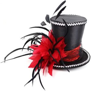 KOBTOKFY Women's Fascinator, Red, One Size