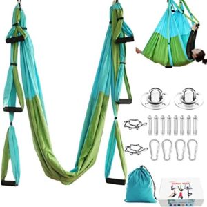 Emerry Aerial Yoga Swing Set - Yoga Hammock Aerial Swing - Aerial Sling Inversion Fly Kit - Flying Yoga Inversion Tool - Antigravity Ceiling Hanging Yoga Sling