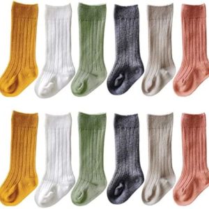 QandSweat Unisex-Baby Knee High Socks Seamless Toddler Boy Girls Cotton Uniform Stockings