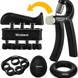 Wrzbest Hand Grip Strengthener Workout Kit Forearm Grip Strength Trainer for Basketball Training,Injury Rehabilitation,Athletes