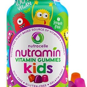 NUTRAMIN Sugar-Free, Allergen-Free & Vegan Gummy Multivitamins for Kids - Great Tasting Gummies Your Kids Will Love - 90 Count Bottle by Nutracelle