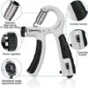 Hand Grip Strengthener with Counting Function, Adjustable Resistance 11-132Lbs(5-60kg) Forearm Exerciser,Grip Strength Trainer with Antislip Effect,for The Elderly and Muscle Strengthening，Grey Black - Image 2