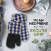 Cuisinart Buffalo Check Oven Mitts - 2 Pack, Blue and Ivory Plaid Design - Handle Hot Kitchen Items Safely - Non-Slip Grip Oven Gloves with Insulated Deep Pockets and Hanging Loop - Image 5