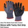 WOLF Ultra-Thin Nitrile Foam Palm Coated Glove with Tacky Dot Grip, Multi Purpose - Image 2