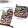 ACOGO pop Art Boom Heat Resistant Hot Oven Mitts & Pot Holders for Kitchen Gift Set with Non-Slip Textured Grip Set of 2, Oven Gloves for BBQ Cooking Baking, Grilling - Image 2