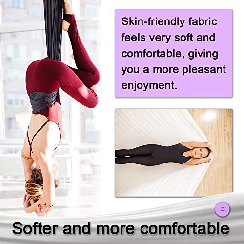 SAIVEN 10m Aerial Silks Equipment - Premium Yoga Swing Set, Aerial Yoga Hammock kit, Yoga Starter Kit, Aerial Dance Equipment(L: 10m x W: 2.8m) - Image 2
