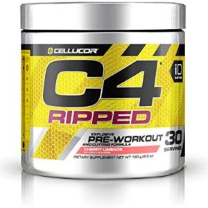 C4 Ripped Pre Workout Powder Cherry Limeade | Creatine Free + Sugar Free Preworkout Energy Supplement for Men & Women | 150mg Caffeine + Beta Alanine + Weight Loss | 30 Servings