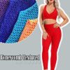 CROSS1946 Women's High Waist Textured Workout Yoga Pants Ruched Butt Lifting Booty Pants Tummy Control Push Up - Image 5