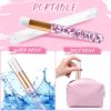 TUZAZO 40 Pieces Lash Shampoo Brushes Set - 20pcs Glitter Crystal Eyelash Extension Cleanser with 20pcs Plastic Tubes - Nose Pore Deep Cleaning Brush for Blackhead Removing Facial Cleansing (Pink) - Image 2