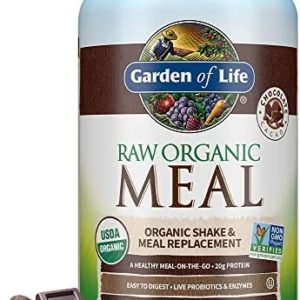 Garden of Life Raw Organic Meal Replacement Shakes - Chocolate Plant Based Vegan Protein Powder, Pea Protein, Sprouts, Greens, Probiotics, Dairy Free All in One Shake for Women and Men, 28 Servings