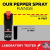 FIGHTSENSE Self Defense Pepper Spray - 1/2 oz Compact Size Maximum Strength Police Grade Formula Best Self Defense Tool for Women W/Leather Pouch Keychain - Image 6
