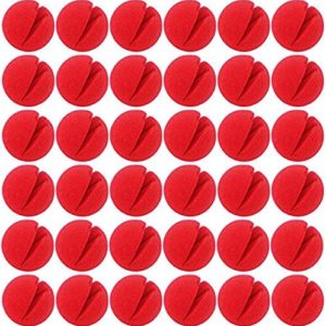 TIHOOD 35PCS 2"x2" Red Circus Clown Nose Bulk for Party Halloween Costume Supplies Christamas