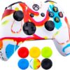 9CDeer 1 Piece of SiliconeTransfer Print Protective Cover Skin + 6 Thumb Grips for Xbox One/S/X Controller Spray-Painting - Image 2
