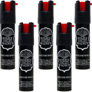 Police Magnum Compact Pepper Spray Self Defense- Tactical Maximum Heat Strength OC- Small Discreet Carry Canister- Made in The USA