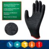 Safety Work Gloves Latex Coated - 8 Pair Pack, Firm Grip, General Purpose, Repairing and Construction, for Men and Women ( Size Large Fits Most, Black ) - Image 3