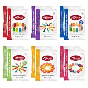 Albanese World's Best Gummi Variety Pack, 12 Flavor and Sour Bears, Mini Worms and Butterflies, 7.5 Ounce Bag (Pack of 12)