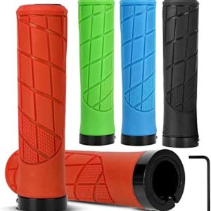 Mountain Bike Grips - Bike Handle Grips with Single Lock On | Bicycle Bike Handlebar Locking Grips for MTB, E-Bike,Hybird Bike with Soft Non-Slip Pattern