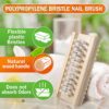 Konex Non-Slip Wooden Two-sided Hand and Nail Brush. Fingernail Brush for Nail Cleaning and Scrubbing. Heavy duty Stiff Nail Brush for Travel. Mechanic hand scrub brush with molded grip. - Image 2