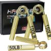Adomove 3Pack 100+150+200LB Gold Metal Heavy Hand Gripper Set No Slip Heavy-Duty Grip Strengthener with Gift Box, Great Wrist & Forearm Hand Exerciser, Home Gym, Hand Gripper Grip Strength Trainer - Image 2