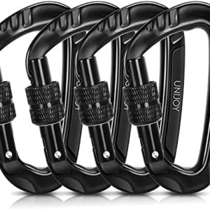 Unijoy Carabiner - Locking Caribeaner Clip: Heavy Duty Carabiner Clips for Hammock and Backpack | 12KN Aluminium Caribeaner