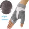 Luwint Women Fingerless Yoga Gloves Non Slip Padded - Barre Pilates Fitness Workout Training Wrist Exercise Accessories (Gray, Small) - Image 4