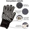 OVOS BBQ Gloves - 1472℉/800℃ Extreme Heat Resistant Grill Gloves, Flexible Non-Slip Silicone Grip, Perfect Oven Gloves for BBQ, Cooking, Grilling, Baking (Black) - Image 3