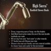 High Sierra's Solid Metal Handheld Shower Head Kit with Slip-Free Grip. Includes Handheld Shower Head, Trickle Valve, Hose with Silicone Inner Tube, and Holder. Low Flow 1.5 GPM. Brushed Nickel - Image 2