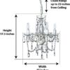 The Original Gypsy Color 4 Light Crystal White Hardwire Flush Mount Chandelier H17.5”xW15”, White Metal Frame with Clear Glass Stem and Clear Acrylic Crystals & Beads That Sparkle Just Like Glass - Image 2