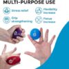 Hand stress ball - A variety of high-quality Stress Reliever, anxiety relief products, grip strength trainers, physical therapy equipment, Hand Exercise Ball. 2.36-inch stress balls for adults. Black / Blue / Red / Purple. Bonus #1 Carry Bag. Bonus #2 eBook Exercise Guide and E-coloring Book - Image 6