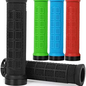Bike Handlebar Grips - Single Locking Bicycle Grips Handle 22.2mm for MTB,Hybird Bike,Enduro,Downhill with Soft Non-Slip Pattern | 130mm Mountain Bike Grips Lock on with Great Handfeel