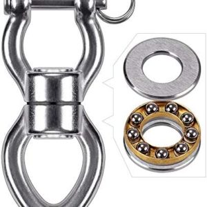 SELEWARE Silent Bearing Swing Swivel, 360° Rotational Device Hanging Accessory with Removeable Buckle for Tree Swing, Hammock Chair, Climbing Rope, Yoga, Kids Swing Swivel 1200LB Capacity