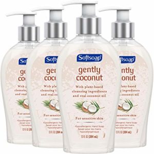 Softsoap Hypoallergenic Hand Soap for Sensitive Skin, Vegan Friendly, Gently Coconut - 13 Fl Oz (Pack of 4)