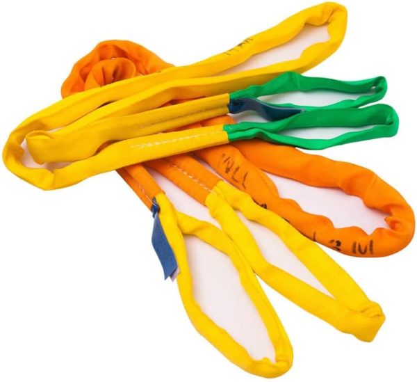 1" x 3' Lifting Slings Straps Polyester Heavy Duty Web Slings, 1T/2200 Lbs Vertical, 0.8T/1760 Lbs Choker, 2T/4400 Lbs Basket