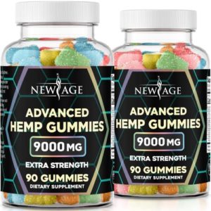 New Age Naturals Advanced Hemp Big Gummies 9000mg - Natural Hemp Oil Infused Gummies (180 Gummies) (Pack of 2)