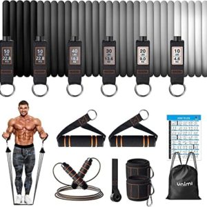 Resistance Bands for Working Out, Ezona Resistance Bands with Handles for Men Women, Exercise Bands Fitness Workout Training Tubes with Door Anchor, Ankle Straps for Home, Gym, Yoga, Therapy Equipment