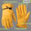 Wells Lamont mens Leather Work Gloves with Wrist Closure DIY Yardwork Construction Motorcycle Large Wells Lamont, Saddletan, Large Pack of 1 US - Image 3
