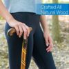 RMS Wood Cane - 36 Inches Natural Wood Walking Stick - Handcrafted Wooden Offset Cane for Men or Women (Spiral) - Image 2