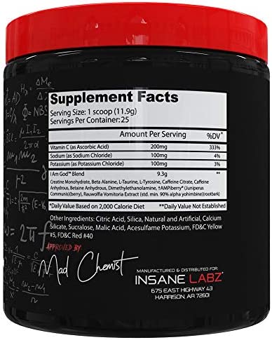 Insane Labz I am God Pre Workout, High Stim Pre Workout Powder Loaded with Creatine and DMAE Bitartrate Fueled by AMPiberry, Energy Focus Endurance Muscle Growth,25 Srvgs,Thou Shalt Not Covet Orange - Image 2