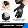 toolant Cut Resistant Work Gloves, ANSI Level A6, Touchscreen, Sandy Nitrile Coated Firm Grip, Cut Proof Protective Gloves for Automotive, Woodworking, Warehouse, Fishing, Gardening(1 Pair, Large) - Image 4