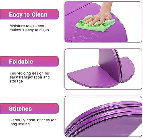 Pole Dance Crash Mat, Portable Fitness Pole Dancing Safety Mat Round 120cm Thickness 10cm Made for Pole,Foldable Yoga Exercise Safety Dancing Cushion Steel Pipe Crash Mat - Image 4