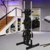 3-Tier Weight Plate Rack- Barbell Weight Rack Tree, 400LB Weight Capacity Plate Storage Stand Vertical Bar Holders Oly-mpic Weight Organizer for Home Fitness Home Office Fitness Aerial Yoga (Black, 1) - Image 3