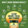 Organic Muscle Natural Pre Workout Powder for Energy, Performance, Endurance - USDA Organic Pre-Workout for Men & Women - Keto, Vegan, Non-GMO, Clean Pre Workout -Lemon Berry - 160g - Image 5