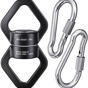 YARKOR Swing Swivel, Safety Rotational Device Hanging Accessory, 30KN 360° Rotational Device for Web Tree Swing, Rock Climbing, Hanging Hammock, Aerial Dance
